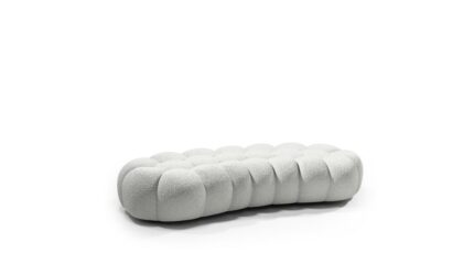 Bubble arrondi grand pouf arrondi - Tissu Orsetto Flex